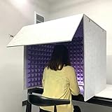 Ziuuihu簡易防音室 1人用 吸音パネル 防音ボックス 防音室 卓上パーテーション 防音ブース、 遮音 シート パーソナルブース パーテーション フェルトボード 防音壁・ 防音シート リバーブとノイズフロアを排除します 録音・会議・放送用 マイク防音 防止・余分な視覚情報をシャットアウト、設置・組立・持ち運び・収納 全てラクチンな防音ブース 60×60cm (紫)