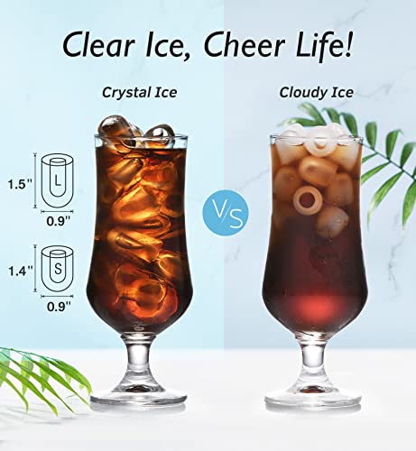 33Lbs Ice Maker Countertop, 10 Ice Cube Ready In 8-9 Mins, Crystal Clear Ice, 33Lbs/24H, Self-Cleaning Clear Ice Maker Machine, 2 Sizes Ice Cube Maker, Ice Scoop/Basket/Hook, For Home Camping Party Rv #TOP1
