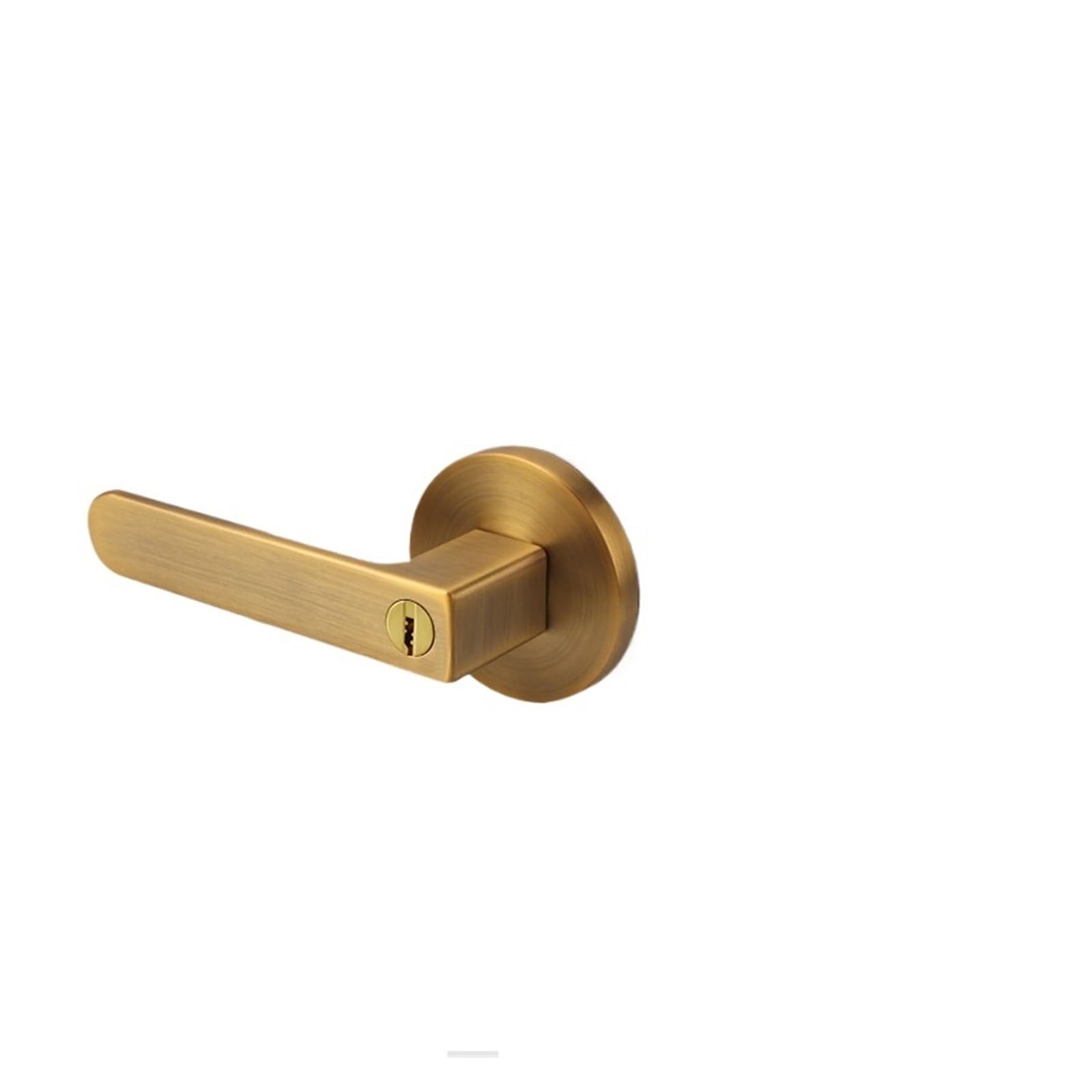 Vqdgpkpvv One Color Hotel Bathroom Three-Pole Lock With Red And Green Indicator Indoor Door Handle Single Tongue(Yellow Bronze With Key Et)