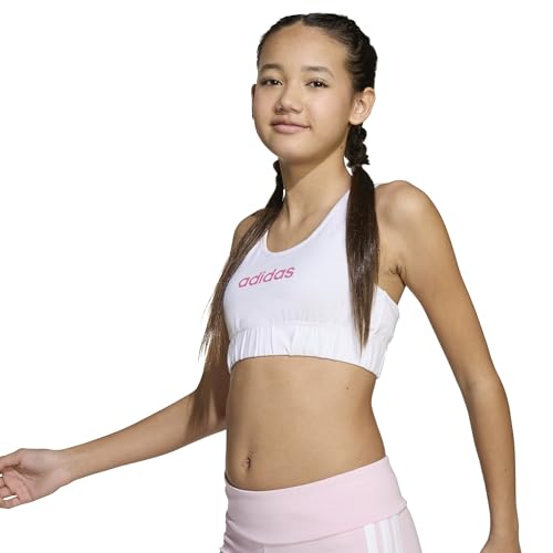adidas Girl's Essentials Bra TOP, White/pink Fusion, 14-15 Years