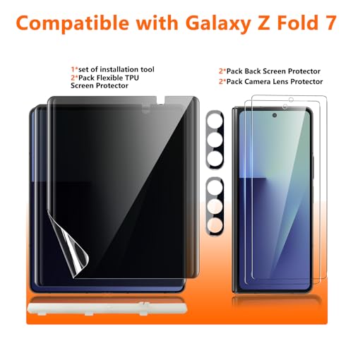 JEHOO 2Set 6PCS Privacy Screen Protector for Samsung Galaxy Z Fold 7 by JEHOO - Used condition - Image 2
