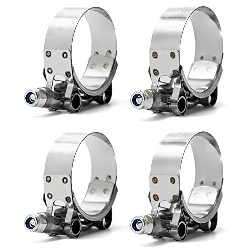 QWORK® T-Bolt Hose Clamp, T Bolt Clip, Stainless Steel, Working Range 58mm-65mm, Suitable for 2-Inch Hose Inner Diameter - Image 2