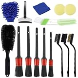 RETSAMV 15-teiliges Autopflege Set – Auto Innenraum Reiniger & Autoreinigungsset mit Bürsten für Lüftung, Felgen, Motor und Haushalt (15 pcs set B)