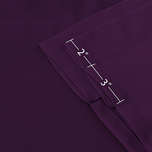 Turquoize Blackout Curtain Valances Solid Rod Pocket Scalloped Valances Short Curtain Panels For Kitchen Window/Bedroom/Barthroom, 52" X 18" Inches, 2 Panels, Plum Purple #TOP4