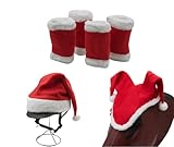 AMKA Weihnachts Set mit Helmmütze Weihnachtsbandagen 4er Set und Pferde Weihnachtsmütze Xmas Set
