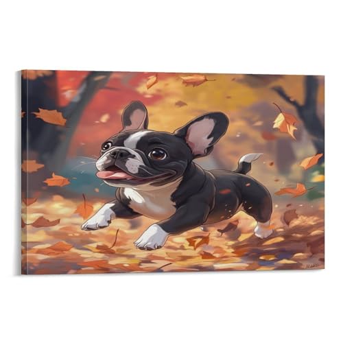 Tableau mural bouledogue français étanche pour décoration de cuisine et salle de bain