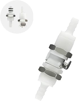 1/4" 3/8" 5/16" Plastic In line Hose Barbed Quick Disconnect fittings, Panel Mounting Tubing Quick Connector, Bulkhead Shut Off valve Male Female Quick Release Coupling 1 Male+ 1 Female1/4"