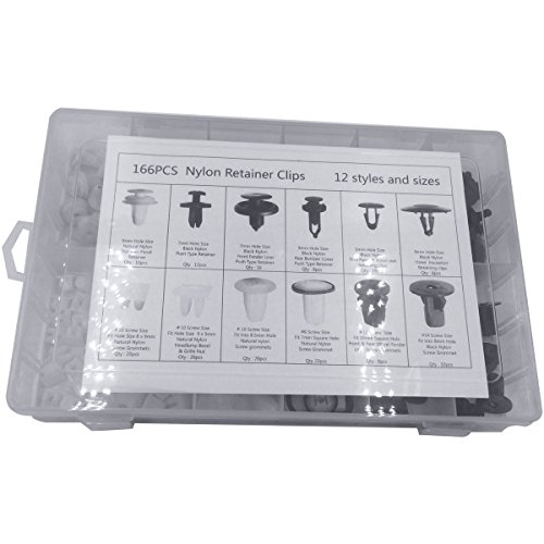 Lantee Trim Clips Set - 166 Pcs 12 Types Of Door Panel Retainer Car Fasteners For Toyota, Lexus, Mazda, Honda #TOP4