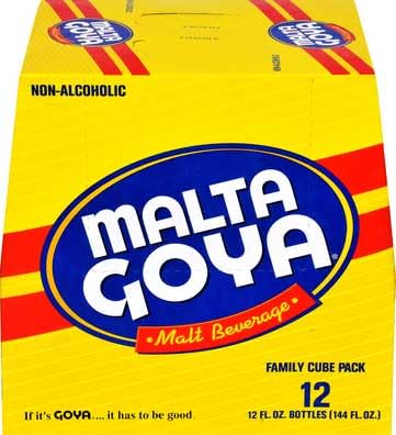 Malta Goya Non-Alcoholic Malt Beverage, 12 fl oz Bottles, 12 Pack