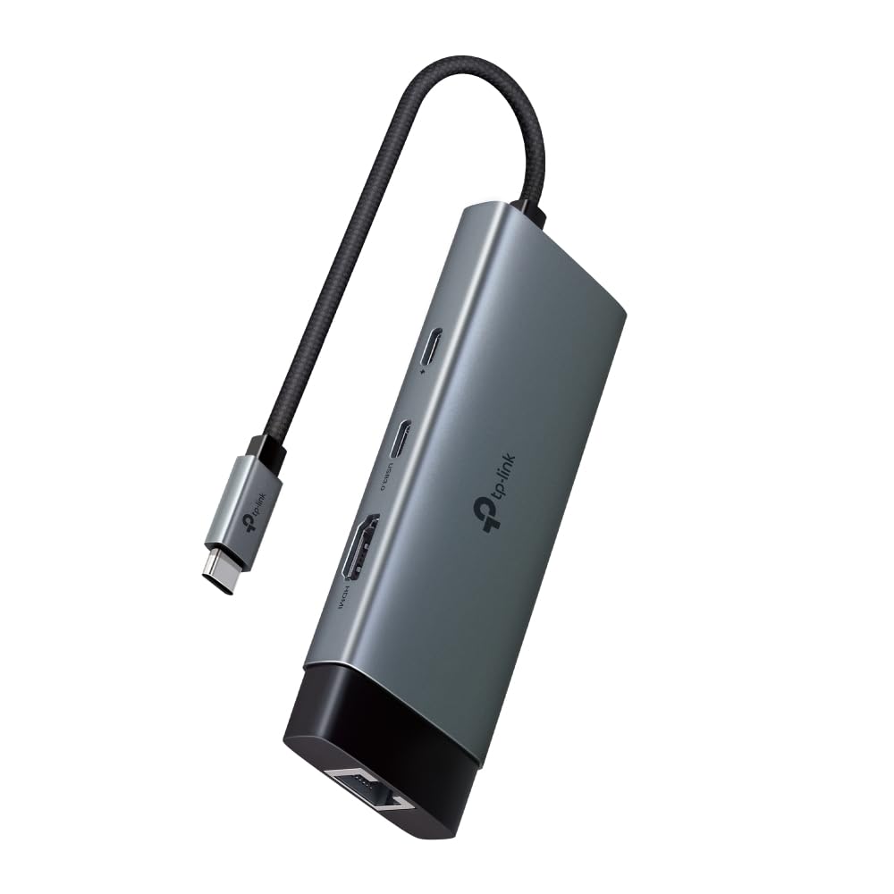 TP-Link UH6120C, 1 HDMI, 1 100W Hızlı Şarj Portu, 1 USB-C, 2 USB-A 3.0 Port ve Type C den Gigabit Ethernet Dönüştürücü