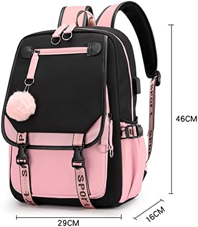TIAASTAP Girls Backpack School Bag for Girls Secondary School Backpacks with USB Charge Port Backpack for School Rucksack for Girls Teen School Travel