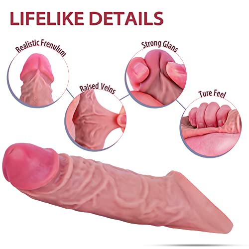 Vibrating Penis Extender - Latune Cody, 10 Vibration Silicone Penis Sleeve With Ball Stretcher For Enlarge Thicken, Remote Control Realistic Girth Sleeve, Rechargeable Sex Toy For Men & Couple #TOP5