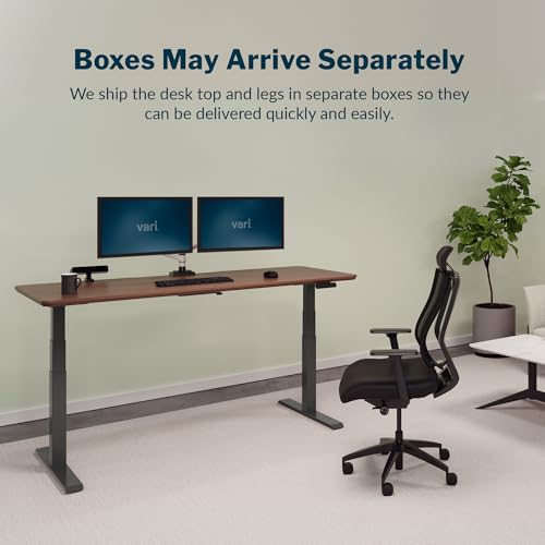 Electric standing desk walnut premium