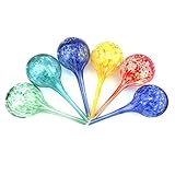 FT HITA 6 Pcs Plant Watering Globes，Automatic Colored Glass Watering Globes Automatic Garden Plant
