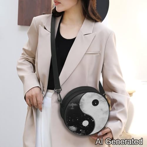 Image of Women Novelty Round Clock Shape Zippered Clock Purses for Women Tote Handbag Shoulder Bag, Gift for Mom Girlfriend