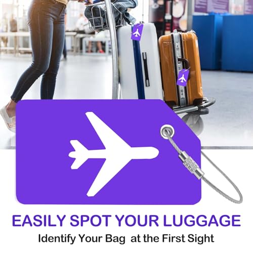 Image of 8pack Luggage Tags for Suitcases with Name ID Card