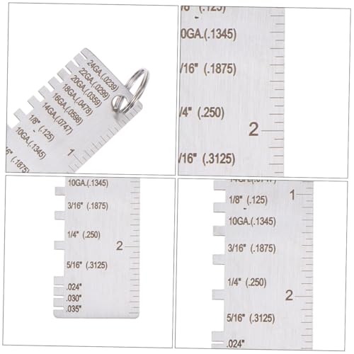 ULTECHNOVO - Calibrador de inspección de acero inoxidable, 2 piezas, herramienta de medición de espesor para chapas metálicas y aplicaciones de soldadura, diseño compacto para verificación precisa del espesor del material miniatura 3