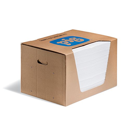 PIG Oil Absorbing Mat Pad in Dispenser Box Absorbs Oil and Fuel Repels Water 14-Ounce Absorbency 15 x 20 Box of 200 MAT485