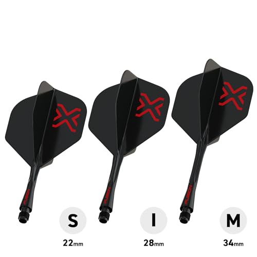 Image of Winmau Fusion No.2 Integrated Flight & Shaft System - Lightweight Replacement Set for Steel & Soft Tip Darts - 90-Degree Wing Design Sizes