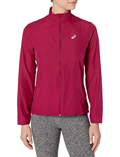 ASICS Women's Silver Run Jacket, Dried Berry, Medium