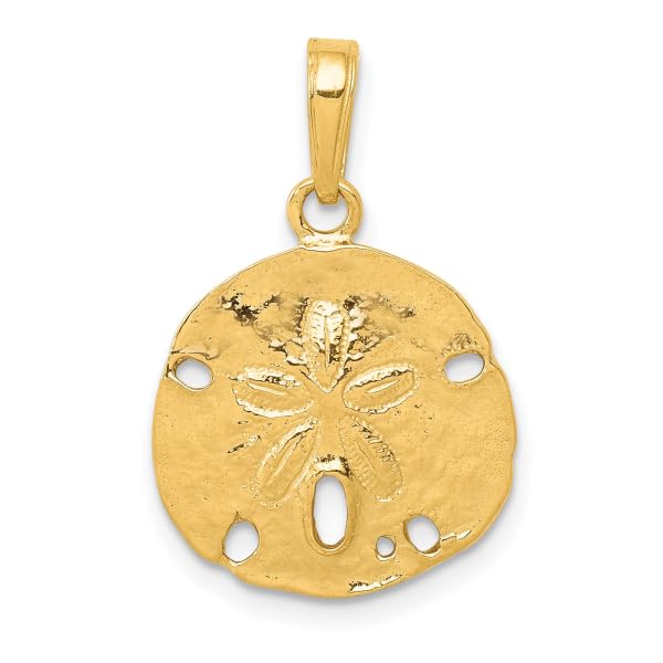 IceCarats 14K Solid Yellow Gold Sand Dollar Sea Star Starfish Necklace Chain Pendant Charm3