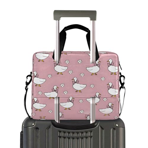 Bolso para laptop con patrón blanco Line Duck miniatura 4