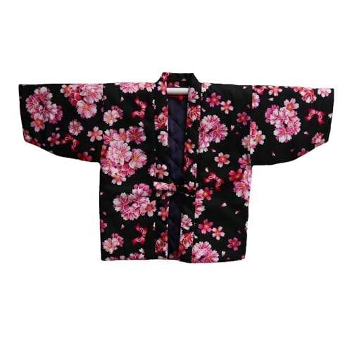 Girls Jacket Winter Hanten Cute Outer Coat Floral Print Warm Cotton Japanese Style Kimono Outerwear