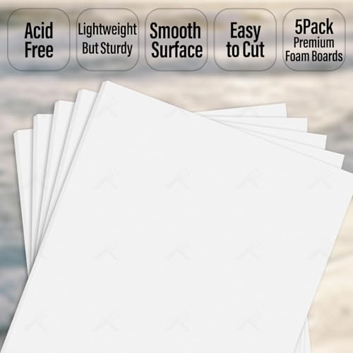 Golden State Art, Acid Free 5 Pack 5x7 White Foam Boards Foam Core Poster Board, 1/8'' Thick Polystyrene Foam Sheet for Projects, Mounting, Crafts, Art and Presentations - Image 4