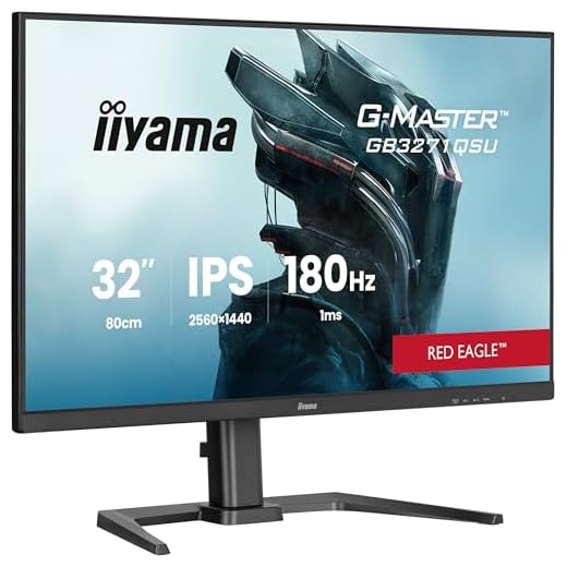 iiyama G-Master Red Eagle GB3271QSU-B2 80cm 31,5“ IPS LED Gaming Monitor QHD 180Hz HDMI DP USB3.2 USB-C 1ms HDR FreeSync Premium Höhenverstellung schwarz