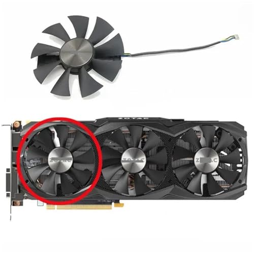Computerkühlungsteil 87 mm 4PIN GA91S2H GTX 970 AMP GPU-Lüfter kompatibel mit GTX 970 980 980Ti AMP Grafikkarten-Lüfter(Silver)