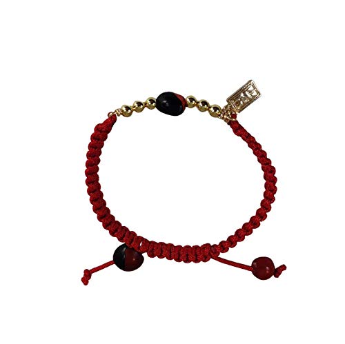 Image of EVELYN BROOKS Macrame Adjustable & Easy to Wear UNISEX Bracelet - Gold & Silver Finish- Friensdhip /Love Good Luck Bracelet - w /Meaningful Huayruro Seed Beads - Great Gifts for HIM & for HER