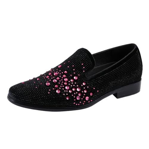 Image of Amali Men's Embellished Velvet Tuxedo Loafers, Smoking Slippers