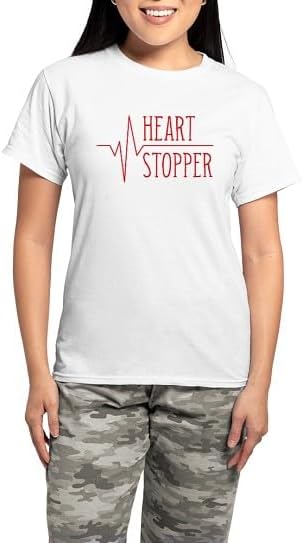 CafePress Heart Stopper Women's Light Pajamas Women's Novelty Cotton Pajama Set, Comfortable PJ Sleepwear