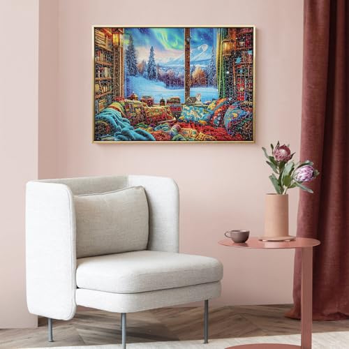 Jigsaw Puzzles for Adults 1000 Christmas Puzzle 1000 Pieces Winter Jigsaw Puzzle Gift for Children, Aurora, 70 cm x 50 cm - Image 2