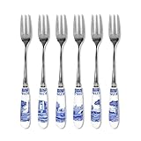 Spode Blue Italian 6 Pastry Forks (Set of 6)