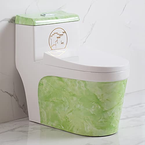 Inodoro de una pieza moderno con doble descarga, tanque de agua incluido, altura universal, cerámico para baño en casa u hotel (C400Mm 720X390X660Mm) miniatura 1