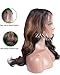ZANA Body Wave Ombre Human Hair Wig, Balayage Colored Lace Front Wigs with Highlight, Glueless 13x4 Lace Frontal Wigs for Women Pre Plucked Hairline #1b/30/33 150% Density 14 Inch