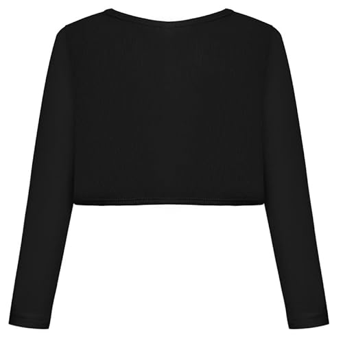 Bonny Billy Girls' Long Sleeve Knit Bolero Cardigans Jacket Cover Up Sweater 3-4 Years Black #TOP1