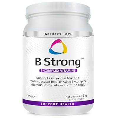 Breeders Edge B Strong Powder, B-Complex Vitamin Supplement for Dogs and Cats, Supports Reproductive Health, Promotes Normal Heat Cycles, and Helps Maintain Energy, 1kg