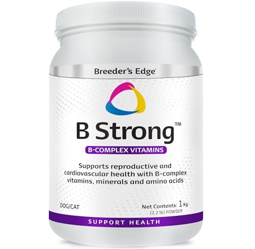 Breeders Edge B Strong Powder B-Complex Vitamin Supplement for Dogs and Cats Supports Reproductive Health Promotes Normal Heat Cycles and Helps Maintain Energy 1kg