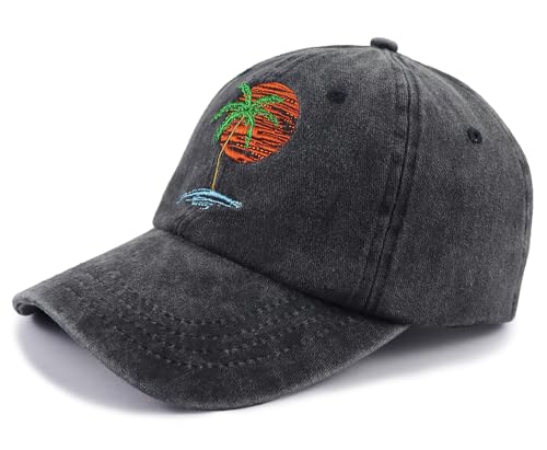 Image of Hawaiian Beach Vacation Essentials, Sun Visor Hats for Travel Accessories, Tropical Vacation Outfits for Men Women, Birthday Gift for Dad Mom (US, Alpha, One Size, Black)