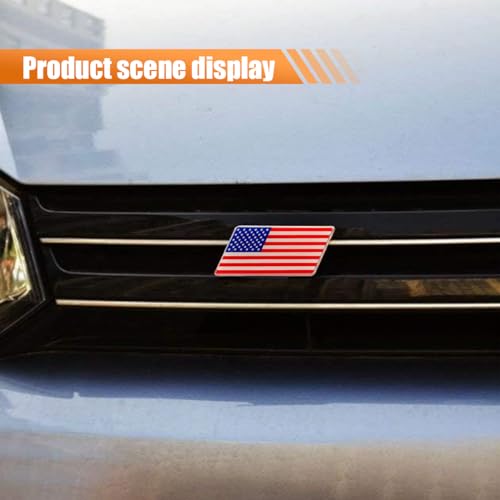 Image of Front & Tailgate 3D America Flag Grille Emblem Badge - Car Front Grill Badge Sign Emblem, Auto Bumper Fenders Decoration Sticker Decals Car Body Exterior Decor Accessories (USA Flag)