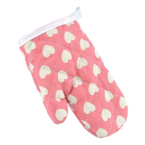Generico Guanti da forno per bambini - Guanti da microonde per bambini - Guanti da forno antiscottatura, guanti da cucina antiscivolo in Poliestere Rosa