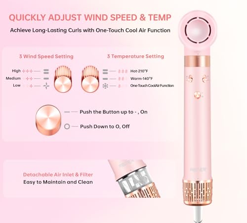 ABNER 6 in 1 Professional Hot Air Styler Auto Curler - Powerful Hair Dryer Brush and - image 8