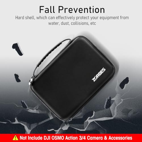 Zorbes for Osmo Action 3 Carrying Case for DJI OSMO Action 3/Action 4/5Pro/6 Camera, Hard Shell Bag Storage Bag with Shoulder Strap Travel Case for DJI OSMO Action 3/4/5pro Camera, Not Included Camera