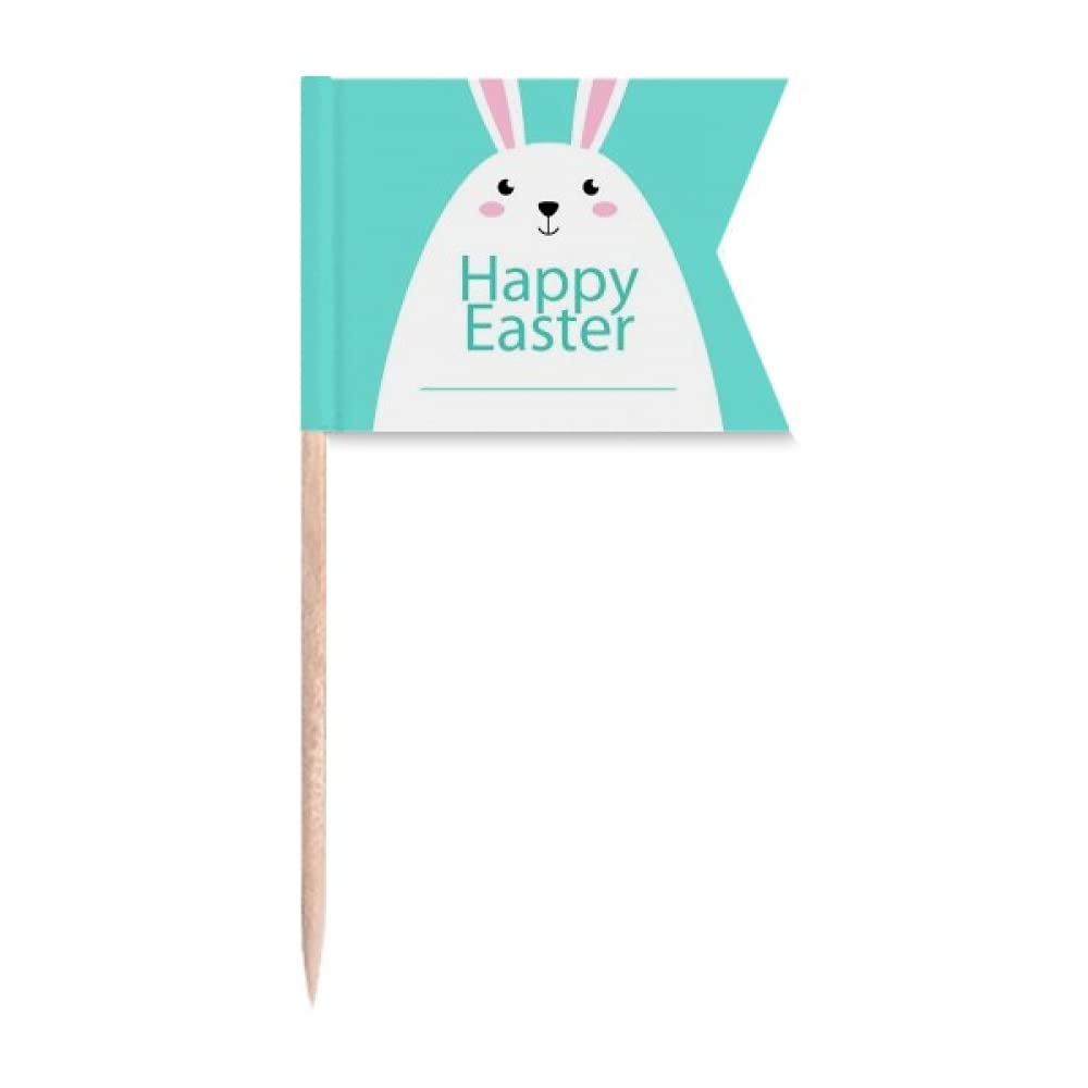 Gâteau de fête de Pâques décoré avec le pic lapin bleu pour table festive