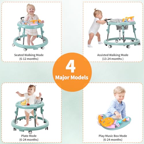 Airlya-Life YYP-01 Baby Walker, Foldable 9-Gear Height Adjustable Baby Walker With Wheels thumb #4