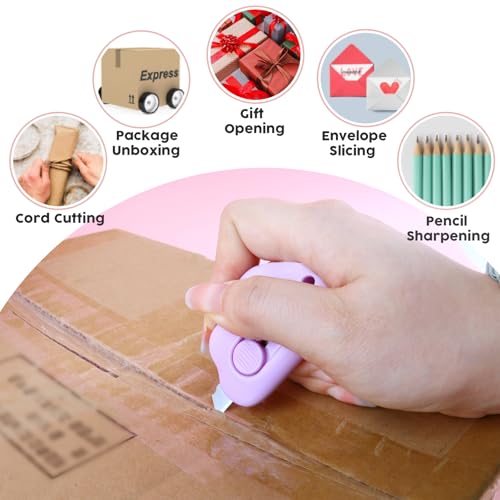 Box Cutters 3-Pack - Retractable Letter Openers with Cloud Design