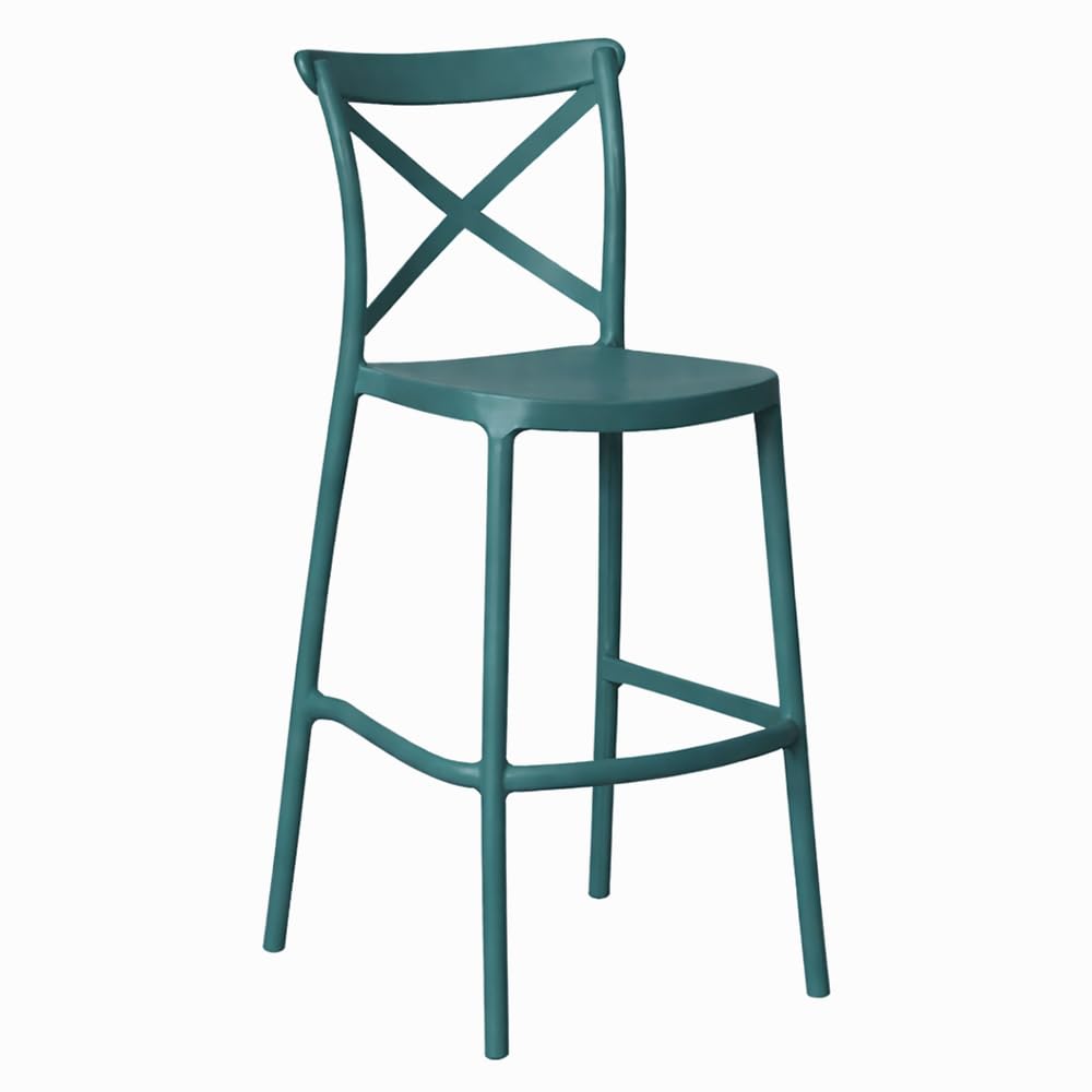 OKAFFAREFATTO MADDALONI Sgabello da bar in plastica polipropilene verde petrolio sprint h 75 cm