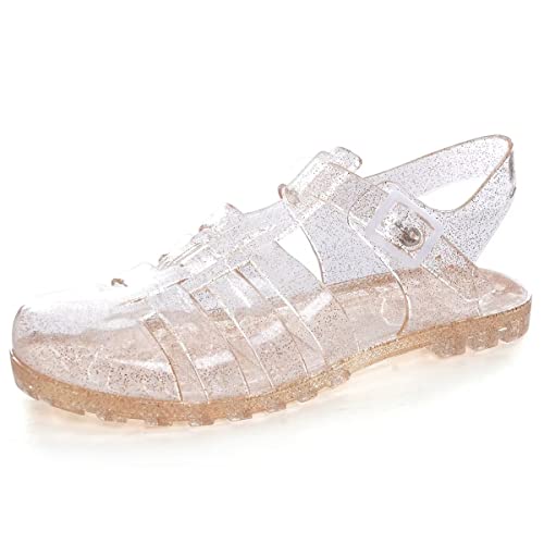 Image of Hee grand Crystal Jelly Heel Sandals for Women Summer Beach Jelly Shoes